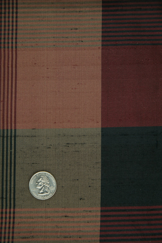 Multicolor Tartan Silk Shantung 298 Fabric