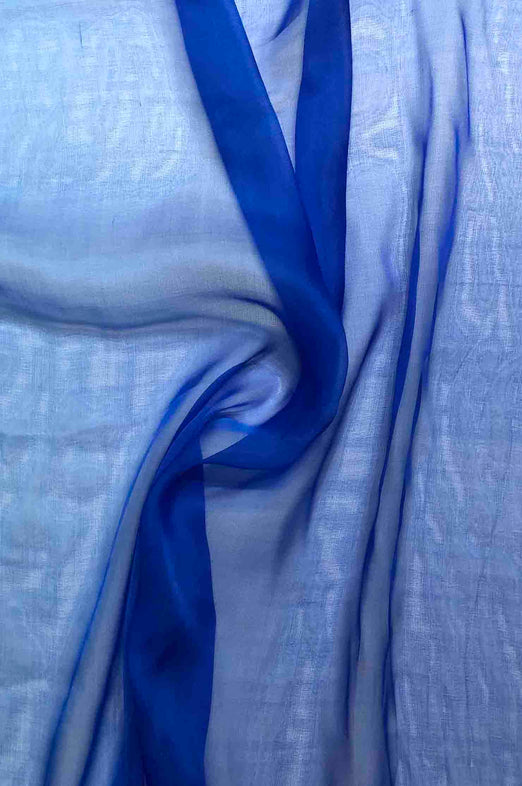 Marina/Imperial Blue Ombre Silk Chiffon 2D-1012 Fabric