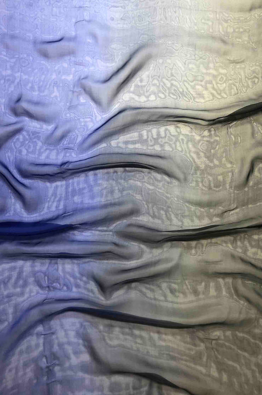 Ink Blue/Black Ombre Silk Chiffon 2D-1018/1 Fabric