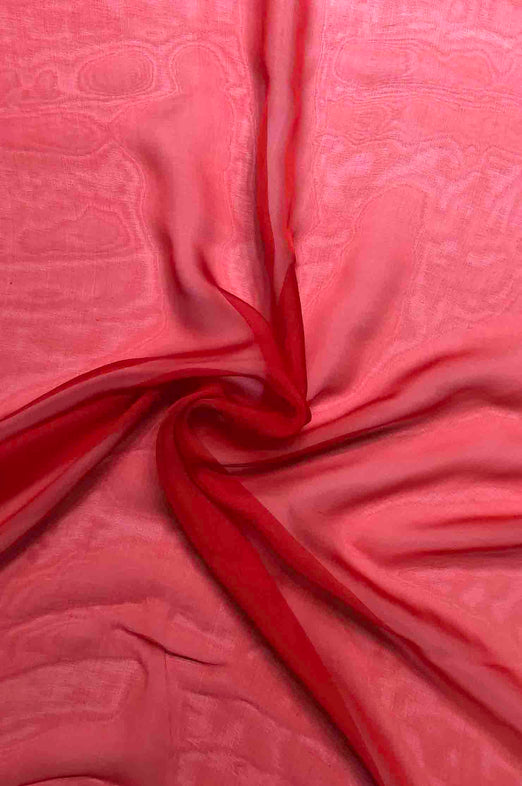 Cherry Tomato/Mandarin Ombre Silk Chiffon 2D-1018/3 Fabric