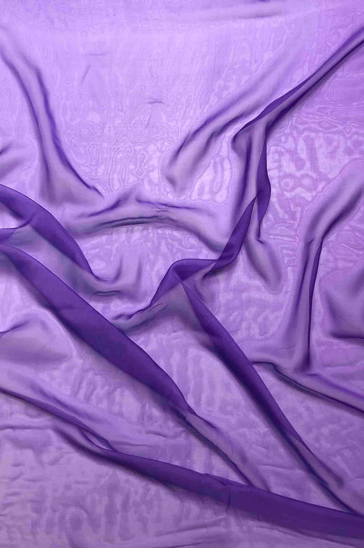 Paisley Purple/Royal Purple Ombre Silk Chiffon 2D-1018/6 Fabric