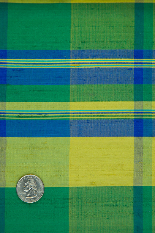 Multicolor Tartan Silk Shantung 302 Fabric