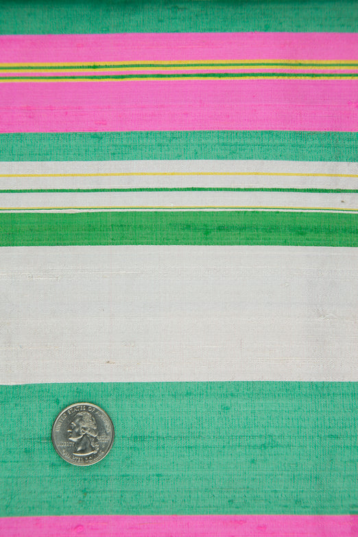 Multicolor Striped Silk Shantung 303 Fabric