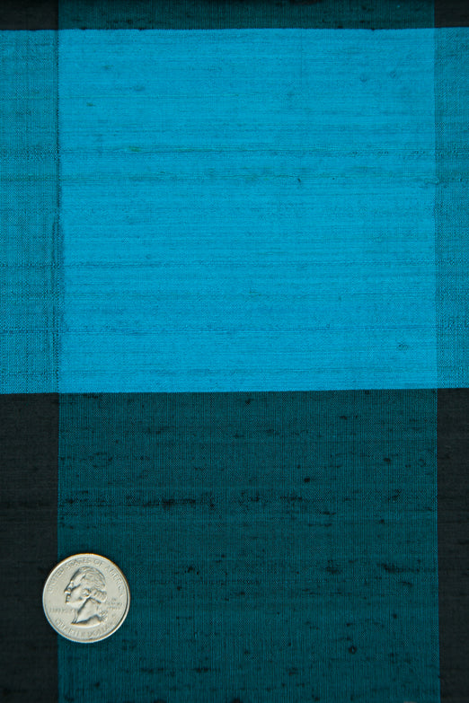Blue 320 Plaid Silk Shantung