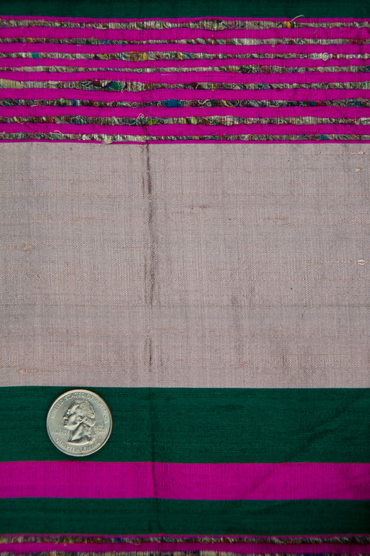 Multicolor Striped Silk Shantung 330 Fabric
