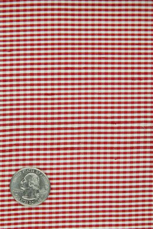 Red White Gingham Shantung 341 Fabric