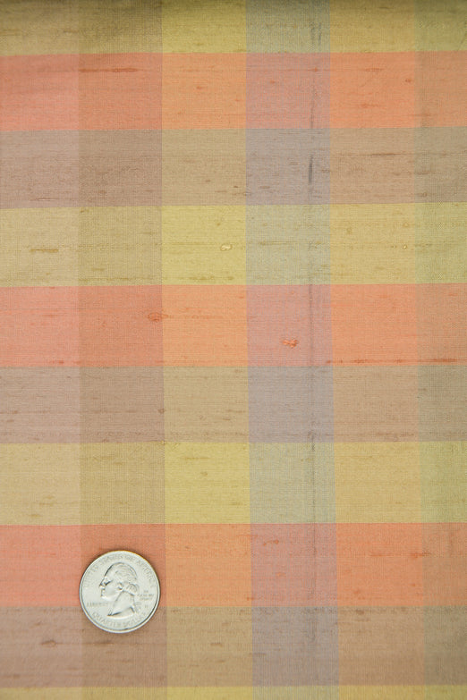Multicolor Plaid Silk Shantung 345 Fabric
