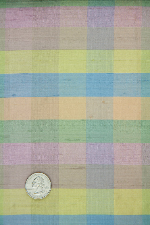 Multicolor Plaid Silk Shantung 346 Fabric