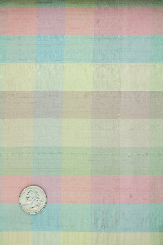Multicolor Plaid Silk Shantung 347 Fabric
