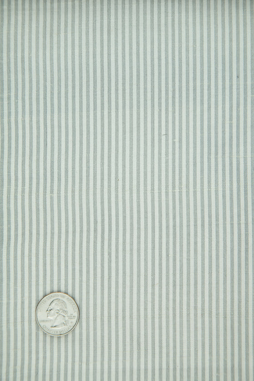 White Gray 359 Striped Silk Shantung