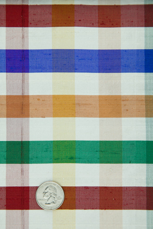 Multicolor Plaid Silk Shantung 362 Fabric