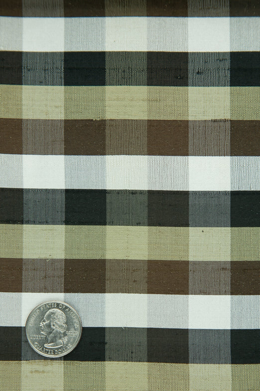 Multicolor Plaid Silk Shantung 363 Fabric