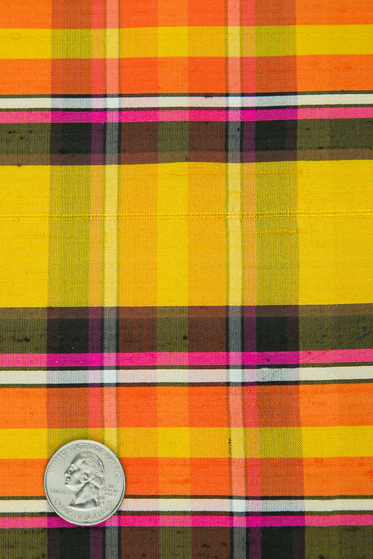 Multicolor Tartan Silk Shantung 378 Fabric