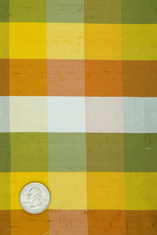 Multicolor Plaid Silk Shantung 381 Fabric