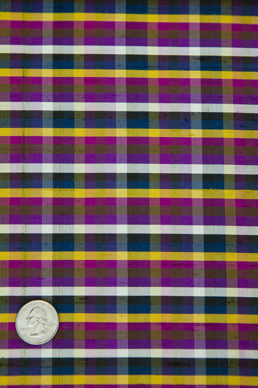 Multicolor Plaid Silk Shantung 387 Fabric