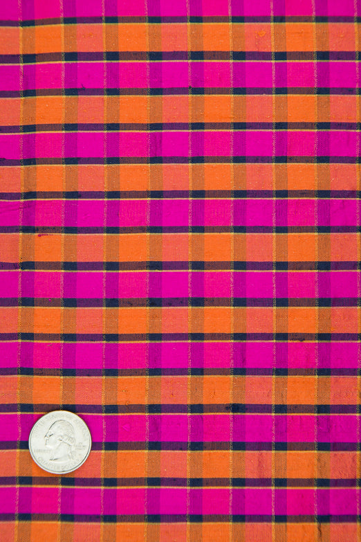 Multicolor Plaid Silk Shantung 388 Fabric