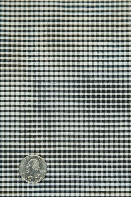 Black White Gingham Shantung 395 Fabric