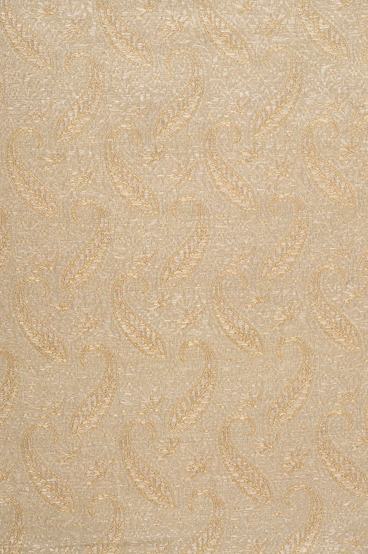 Pale Gold Silk Brocade Fabric