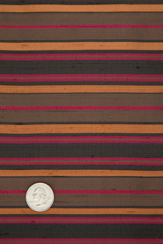 Multicolor Striped Silk Shantung 400 Fabric