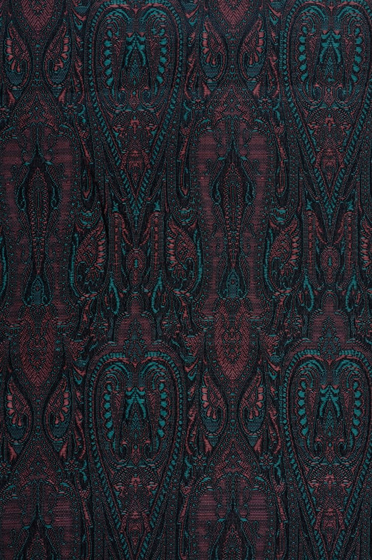 Midnight Blue Silk Brocade Fabric