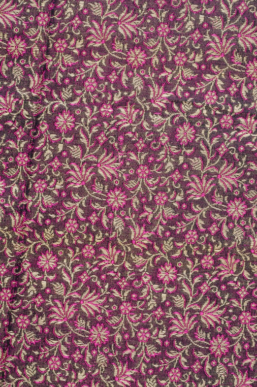 Burgundy Silk Brocade Fabric