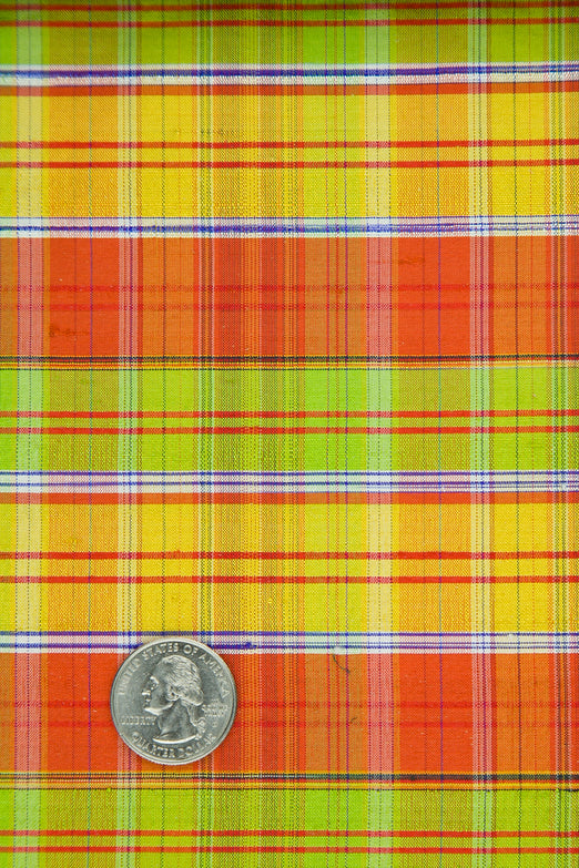 Multicolor Tartan Silk Shantung 407 Fabric