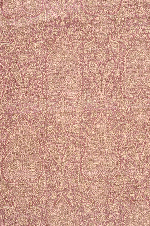 Pink Gold Silk Brocade Fabric