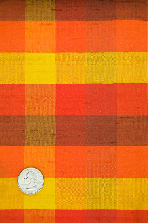 Multicolor Plaid Silk Shantung 418 Fabric
