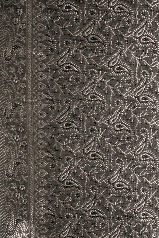 Black Silver Silk Brocade 426 Fabric