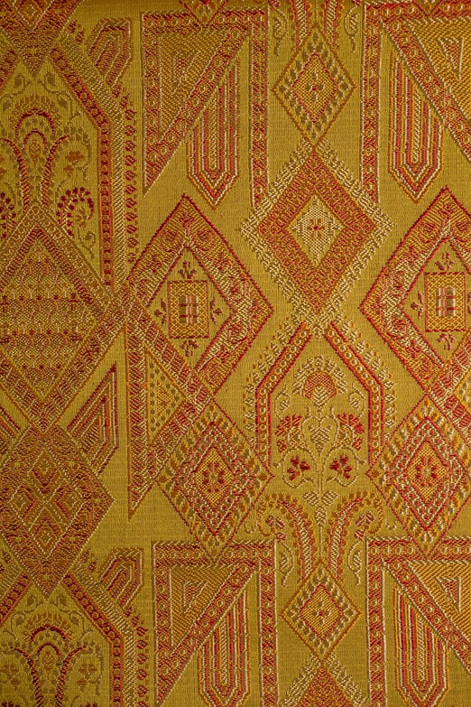 Golden Red Silk Brocade 428 Fabric