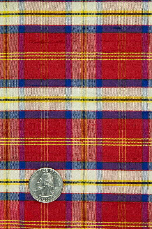 Multicolor Tartan Silk Shantung 434 Fabric