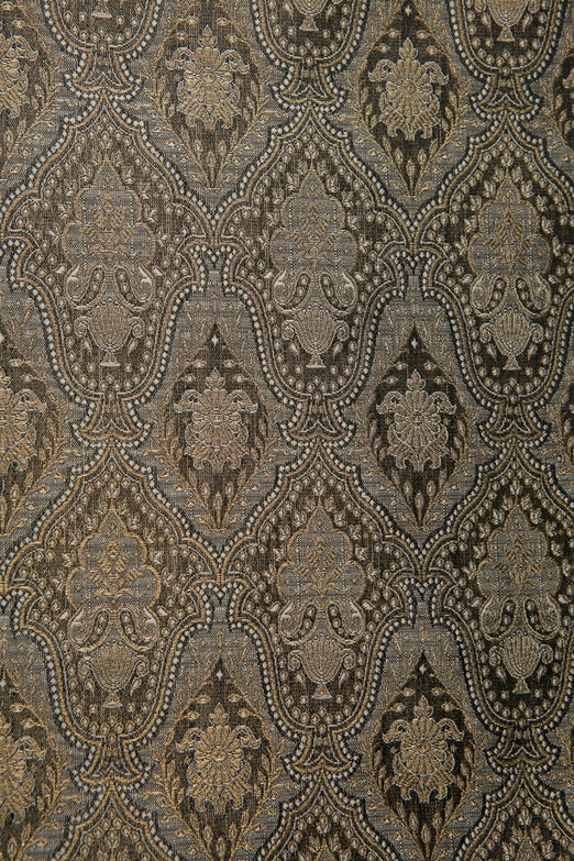 Blue Gold Silk Brocade 440 Fabric