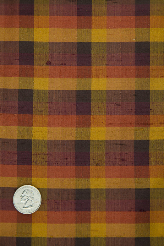 Multicolor Plaid Silk Shantung 454 Fabric