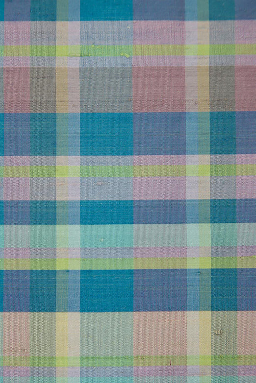 Multicolor Tartan Silk Shantung 458 Fabric