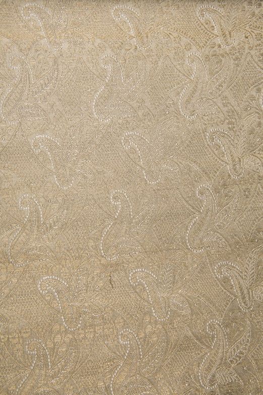 White Gold Silk Brocade 463 Fabric