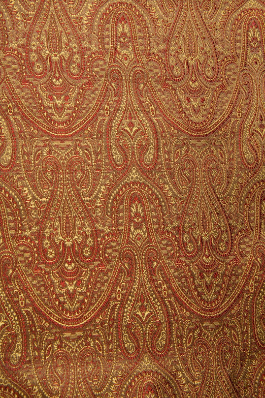Golden Red Silk Brocade 467 Fabric