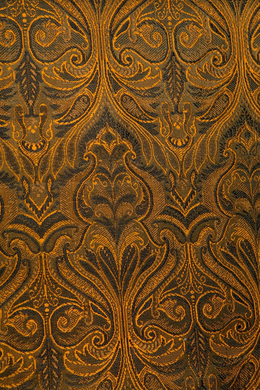 Black Gold Silk Brocade 487 Fabric