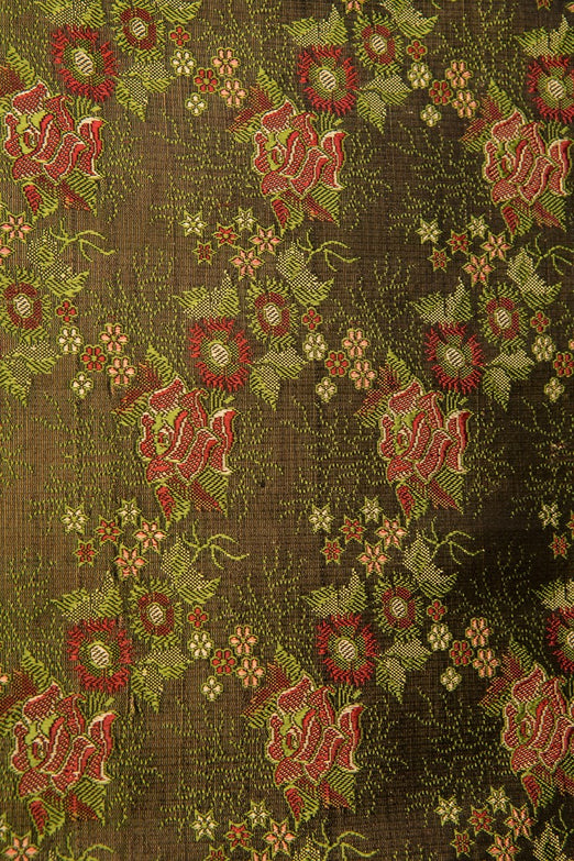 Dark Olive Green Silk Brocade 495 Fabric
