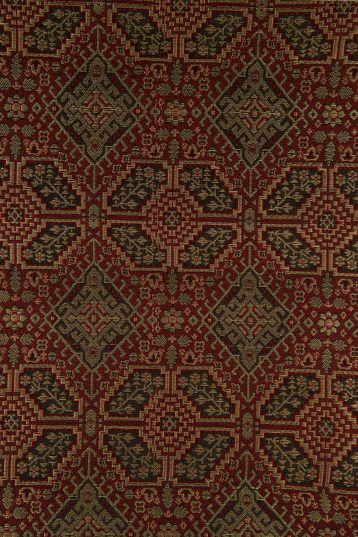 Golden Red Silk Brocade 516 Fabric