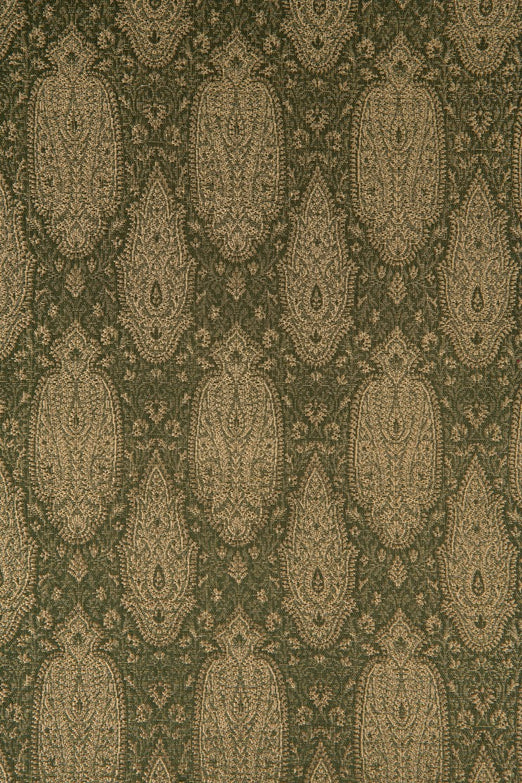 Dark Green Olive Silk Brocade 517 Fabric