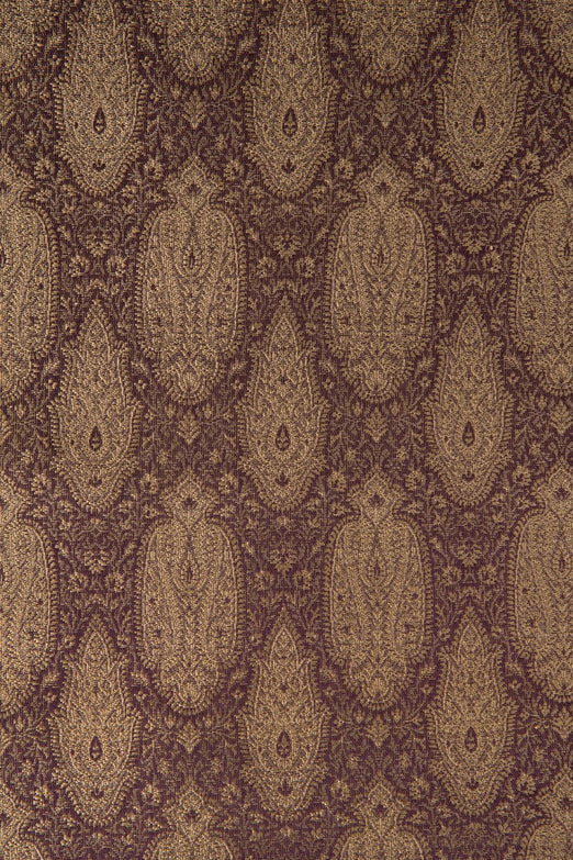 Golden Purple Silk Brocade 517 Fabric