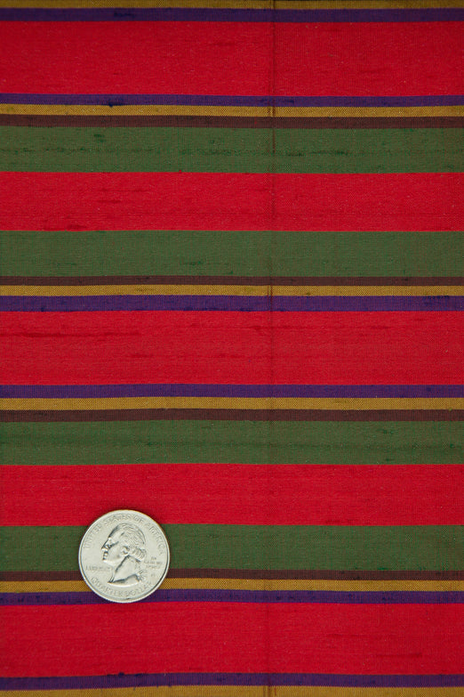 Multicolor Striped Silk Shantung 544 Fabric