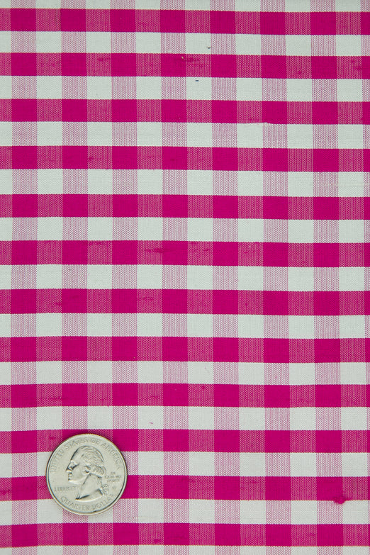 Beetroot Purple Gingham Shantung 559 Fabric