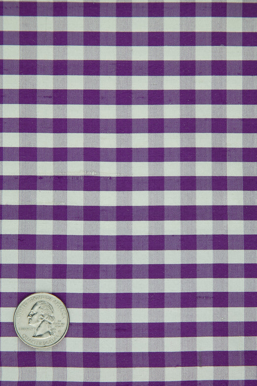 Bright Violet Gingham Shantung 565 Fabric