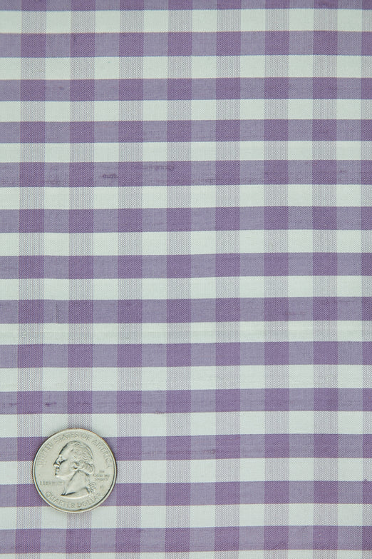 Lavender Gingham Shantung 567 Fabric