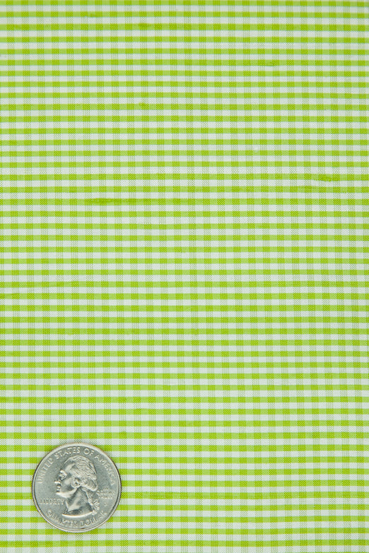 Lime Punch Gingham Shantung 606A Fabric