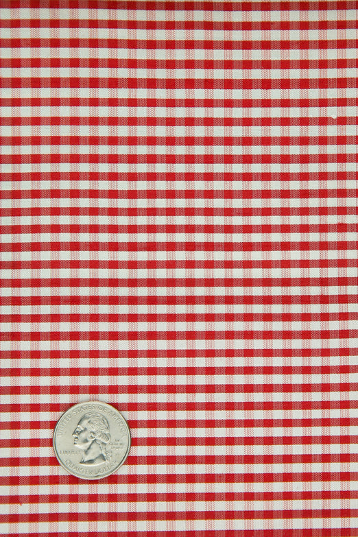Red White Gingham Shantung 628 Fabric