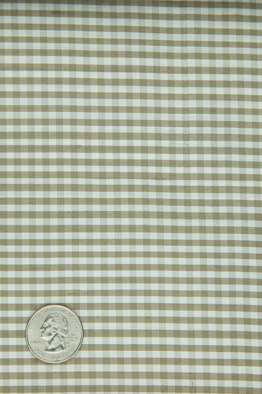 Silver Mink Gingham Shantung 637 Fabric