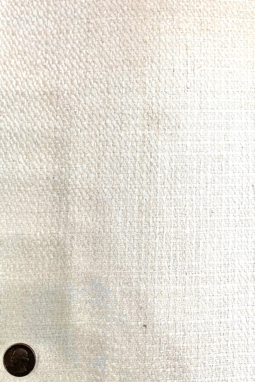 Off White Silk Tweed Fabric