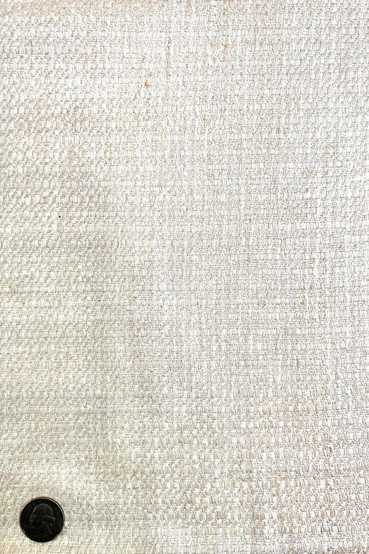 Tan Cream Silk Tweed Fabric